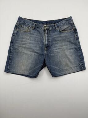 Vintage Lucky Brand Shorts Mens 40 Blue Denim Y2K Distressed